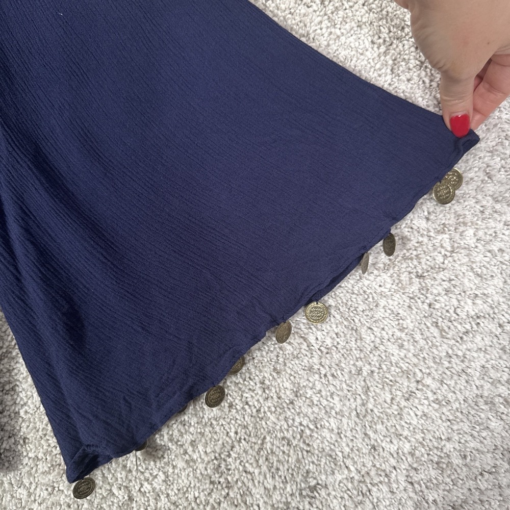 Lilly Pulitzer Delaney Top Size Small True Navy Gold Coin Accents - Picture 4 of 10
